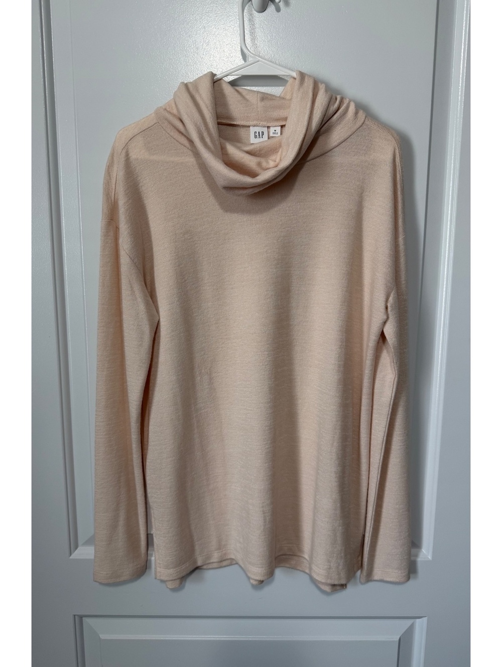 GAP Medium Beige Casual Cottage Core Long Sleeve Cowl Neck Lightweight Size Med